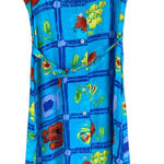 Jams World  Blue Dress with Colorful Floral Patterns Photo 0