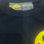 Aviator Nation  Black Smiley 2 Relaxed Crewneck Sweatshirt Size Small Photo 4