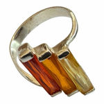 Sterling Silver Sunset Glass Triple Photo 0