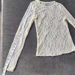 Women’s Sheer Sexy Cream Lace Floral Long Sleeve Top Bodycon Size L NWOT Size L Photo 6
