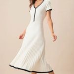 Rihoas Women's White Contrasting Sweater Midi Dress Size L Photo 0