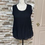 Gracia  black chiffon tule top baloon blouse Sz M Photo 2