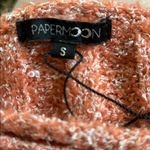 PaperMoon  Chunky Sweater Sz S Rust Wide Ribbed Marled SS Oversized Cropped New Photo 3