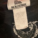 Harley Davidson  Motorcycles Black Glitter V Neck Long Sleeve Criss Cross Top Photo 7