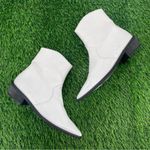 Free People  NEW Luke Western White Croc Point Toe Zip Ankle Bootie Boot Photo 3