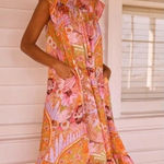 Anthropologie Maxi Dress Arielle Sleep Boho Indie Art Deco Lightweight Size S Photo 0