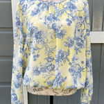 Tommy Hilfiger  Yellow‎ and Blue Floral Blouse Photo 0