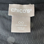 Chico's  women polka dot mesh whimsy goth cardigan v-neck Sz XS stretching Photo 6