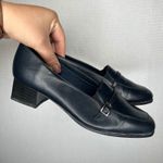 Soft Style Vintage Loafers Size 8 Navy Blue VTG Heel Buckle Detail Classic Pumps Photo 0