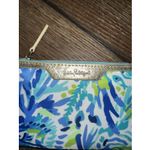 Lilly Pulitzer Blue White And Green Small ID Holder W Key Ring Photo 1