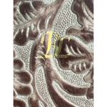 Blythe Leonard Tooled Leather Makeup Pencil Bag Zip Top Handmade USA 5.5" x 4" Photo 1