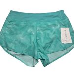 Athleta Run With It 3.5" Shorts Large High Rise Tie Dye Lined Athleisure Teal Photo 0