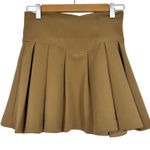 Boho Studio Tan Pleated Mini Skirt Womens S Skort School Girl Preppy Academia Photo 0
