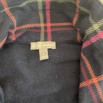 T by Talbot Jacket Women Large Multi Color Plaid Elbow Patch Golf Full Zip Blue Photo 3