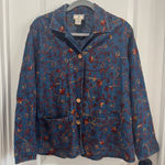 Vintage April Cornell size Medium Embroidered‎ Denim Jacket Shacket Button Front Blue Photo 0