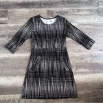 Evereve Allison Joy Black and White Printed Dress 3/4 Length Sleeves Size Small Photo 6