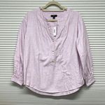 J.Crew NWT Lavender Pastel Speckled Open V-neck Donegal Flannel Shirt Size XS Photo 1