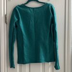 Sundance Teal Button-Accent Henley Knit Sweater Silk Blend Autumn Women’s M Photo 6