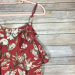 Plus Ruffle spaghetti straps sleeveless boho‎ Hawaiian tropical tank top 2XL Red Size XXL Photo 2