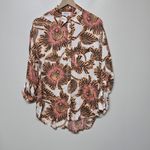 Omika Womens Elisabetta Button Down Shirt Cemile Fig Sz S Boho Artsy Beach Photo 1