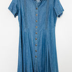 VTG 90s Mainstreet Blues Womens Denim Dress Size 14W Blue Midi Western Americana Photo 0