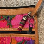 Handmade Mexican Artisanal Floral Embroidered Zippered Crossbody Handbag Photo 3