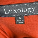 Luxology burnt orange midi faux wrap dress size 4 Photo 4
