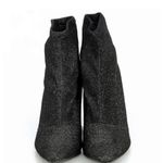 Brash  9 Booties Black Glitter Pointed Toe Pull On Sock Boots Stiletto Heel Spicy Photo 2