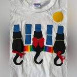Handmade black cats rainbow appliqué t Photo 1
