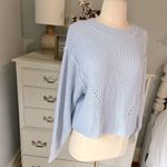 True Craft Baby Blue like new Sweater Lightweight Acrylic Comfy Womens Medium Cropped Photo 4