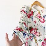 ByTimo White Floral Satin Bubble Knee Length Dress Size M Photo 3