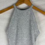 American Eagle  High Neck Waffle Knit Grey Bodysuit XS Photo 1