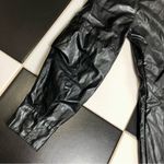 ZARA Vegan Faux Leather Black Button Down Long Sleeve Shirt or Mini Dress size M Photo 12