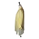 Chico's  Shirt Women 2X Yellow Embroidered Mix Maya Asymmetric Button‎ Down Flowy Photo 6