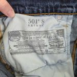 Levi's  501S Skinny Women's 32 Jeans W32 L28‎ Blue Distressed Button Fly Raw Hem Photo 6