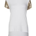 Michael Kors Michael White Gold Chain Mesh Short Sleeves Crew T-Shirt Size Small Photo 9