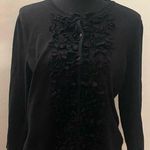 Charter Club - Black Knit with Flowy Detailing Cardigan Size L Photo 0