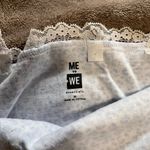 Me to We  Cute Lace Trim Button Down Light Blue Crop Tank Top Women’s Sz M EUC Photo 2