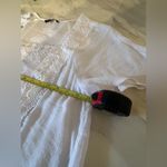 Zac and Rachel  White Size M Linen Crochet Lace Bohemian 3/4 Sleeve Blouse Photo 5