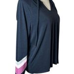 Wildfox Sweat Halo Pullover Black Cozy Lightweight Terry Hoodie Pink Stripes Photo 1