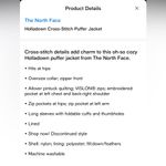 The North Face  Holladown crop Cross-Stitch Goose Down Puffer Jacket, size Medium Photo 15