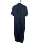 Vintage Erica Fashion Black Button Front Short Sleeve Maxi Dress M Size M Photo 4