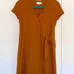 Madewell Texture & Thread Short Sleeve Side-Tie Mini Dress in Burnt Orange Photo 4