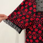 BCBGeneration Dress Womens Mixed Media Red Black Floral Lace Photo 10