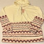 Como vintage NEW!  Fleece Hoodie Sweatshirt Size XXL Ivory Pink Purple Geometric Photo 1