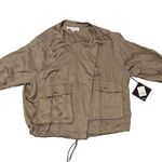 Ava & Viv  Taupe Jacket Women’s Size 1X Tan/Brown Full Zip Pockets NWT Photo 0