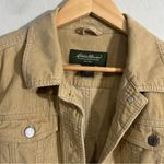 Eddie Bauer  Women’s Corduroy Trucker Jacket Tan Large 100% Cotton Excellent Photo 2