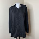 J.Jill Pure Jill Fit Full Zip Black Hood Womens Sz Medium Coat Athletic Jacket Pockets Photo 1