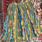 Vintage Karat India Boho Full Skirt Ocean Fish Star Print Cotton Maxi Free Size Green Size undefined Photo 0