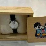 Disney Vintage  Channel Mickey Mouse Wrist Watch in Wooden Case Photo 0